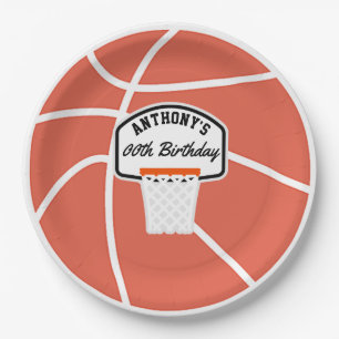 Basketball Birthday Party personalised Paper Plate