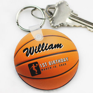Basketball Birthday Party Photo Key Ring