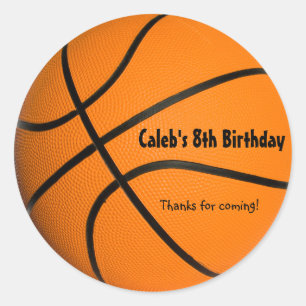 Basketball Birthday Party Sports Favour Sticker