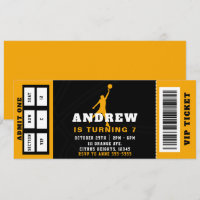 Basketball Birthday Party Ticket Invitation