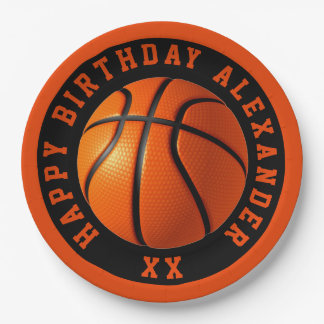 Basketball Birthday Personalise Paper Plate