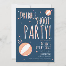 Basketball Birthday Personalised Party  Invitation