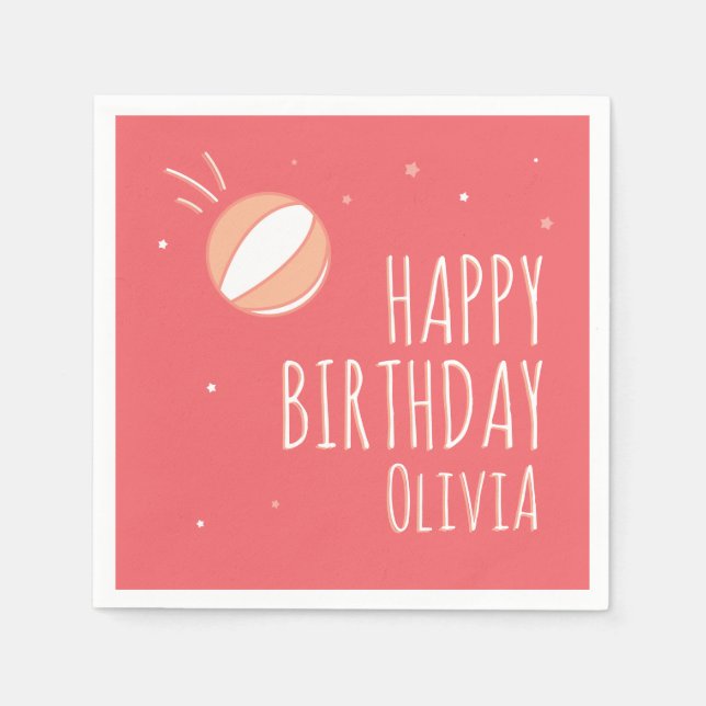 Basketball Birthday Personalised Party  Napkin (Front)