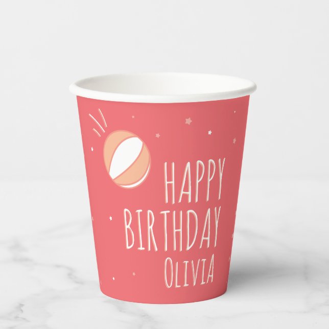 Basketball Birthday Personalised Party  Paper Cups (Front)