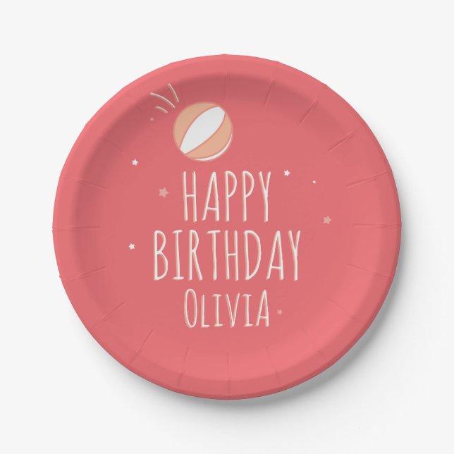 Basketball Birthday Personalised Party  Paper Plate (Front)
