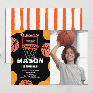 basketball Birthday Photo Invitation