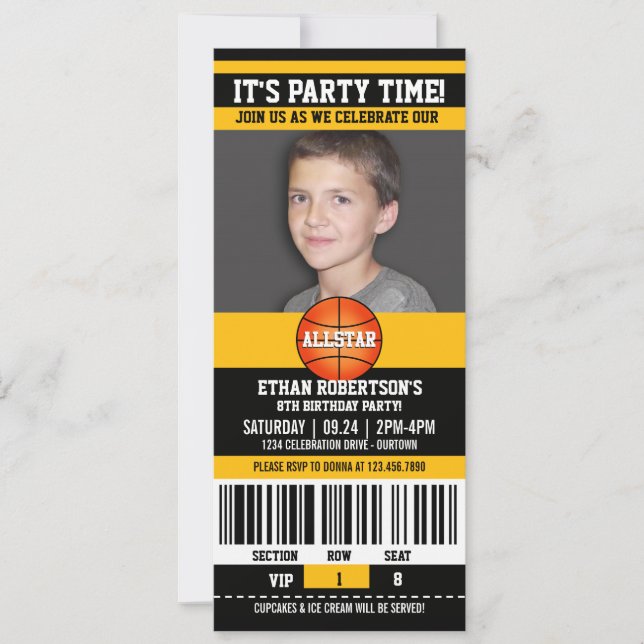 Basketball Birthday Photo Template (Front)