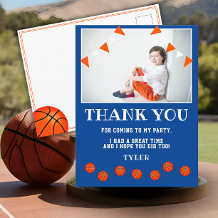 Basketball Birthday Photo Thank you Postcard