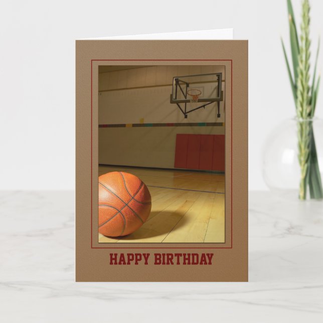 Basketball- Birthday Thank You Any Use Card (Front)