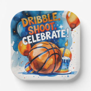 Basketball Birthday Themed Paper Plate