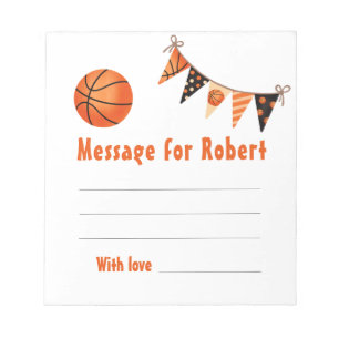 Basketball Birthday time capsule message Notepad