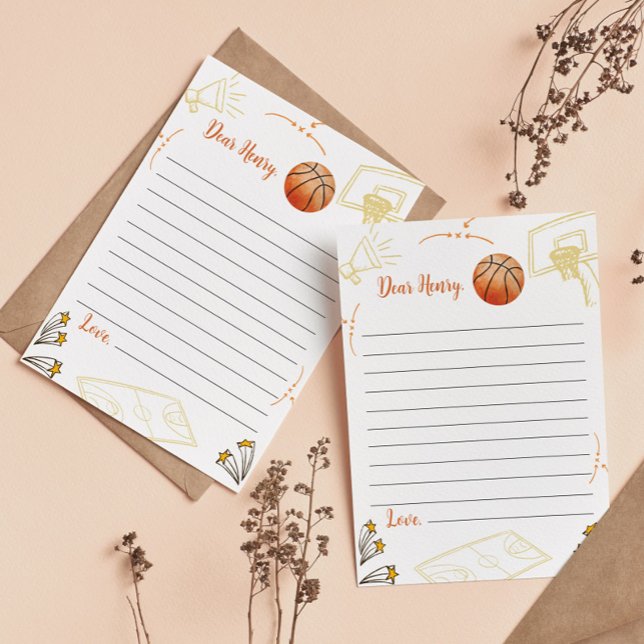 Basketball Birthday Time Capsule Note Message Card (Creator Uploaded)