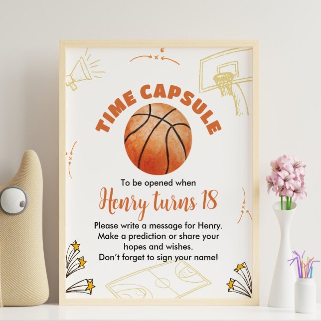 Basketball Birthday Time Capsule sign (Creator Uploaded)