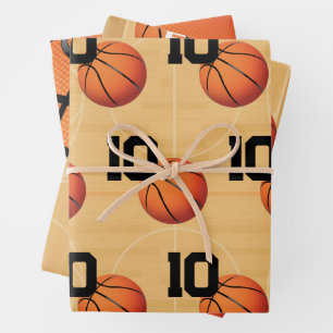Basketball Birthday Wrapping Paper Sheet