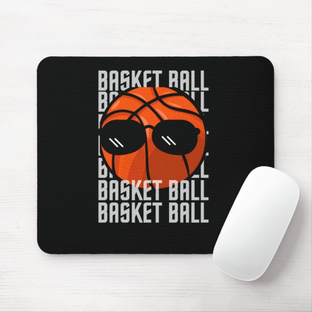  Basketball Black Glasses  Mouse Mat (With Mouse)