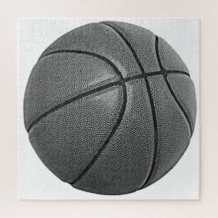 Basketball Black & White Jigsaw Puzzle