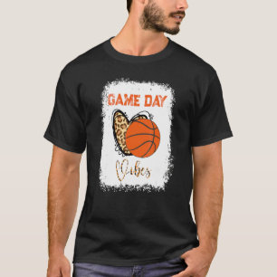 Basketball Bleached Game Day Vibes Basketball Mom  T-Shirt