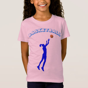 Basketball Blue Font & Girl T-Shirt