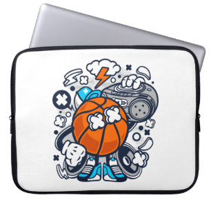 Basketball Boombox Cartoon Sport Laptop Sleeve