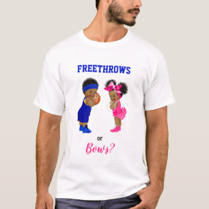 Basketball Bows Babies Boy Girl Gender Reveal T-Shirt