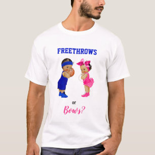 Basketball Bows Babies Boy Girl Gender Reveal T-Shirt