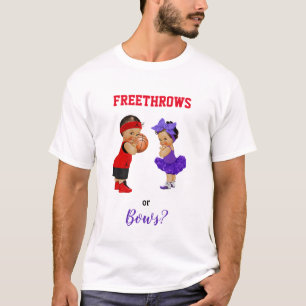 Basketball Bows Babies Boy Girl Gender Reveal T-Shirt