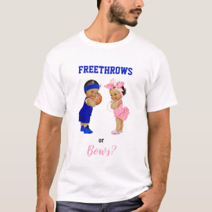 Basketball Bows Babies Boy Girl Gender Reveal T-Shirt