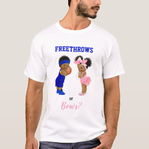 Basketball Bows Babies Boy Girl Gender Reveal T-Shirt
