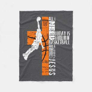 Basketball Boy Ages Kids Men All I Need Jesus Fleece Blanket
