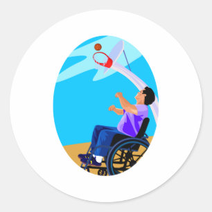Basketball Boy Classic Round Sticker