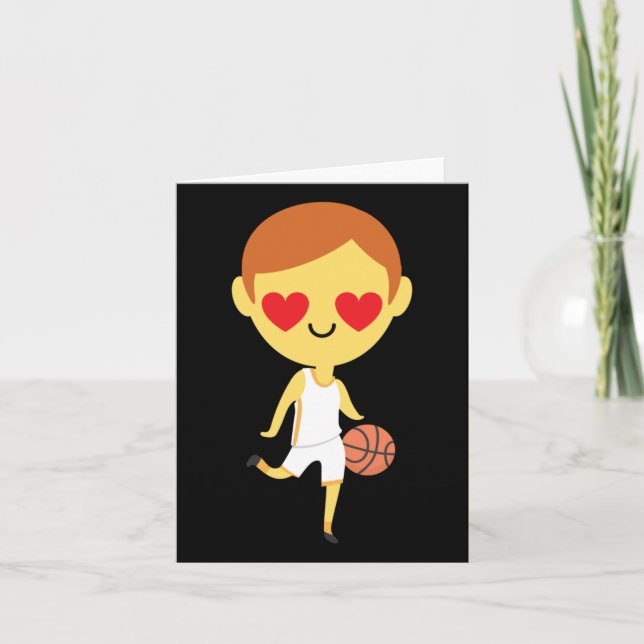 Basketball Boy Emoji  Card (Front)