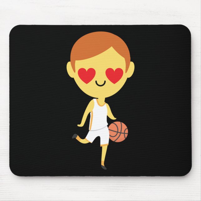 Basketball Boy Emoji  Mouse Mat (Front)