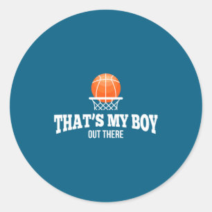 Basketball Boy For Mom Dad Grandma Grandpa Classic Round Sticker