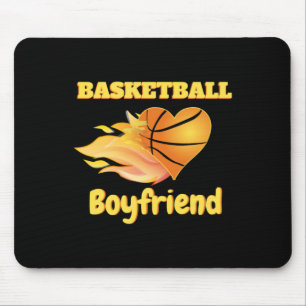 Basketball Boyfriend Fiery Heart Basketball Gift  Mouse Mat