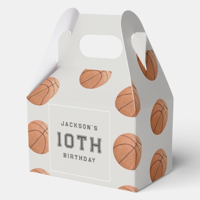 Basketball Boy's Modern Sports Themed Birthday Favour Box (Front)