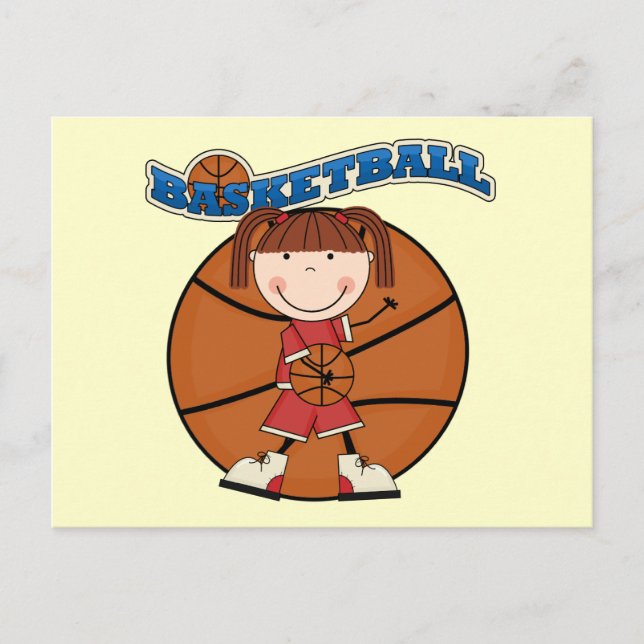 BASKETBALL Brunette Girl T-shirts and Gifts Postcard (Front)