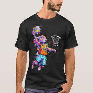 Basketball Bunny Easter Colourful Cartoon Rabbit T-Shirt