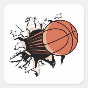 Basketball Burst T-shirts and Gifts Square Sticker
