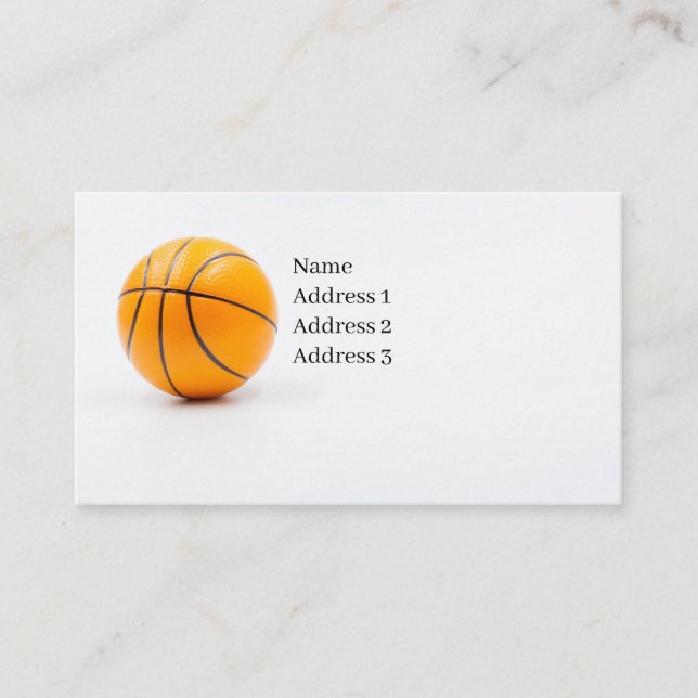 Basketball   business card for Player  (Front)