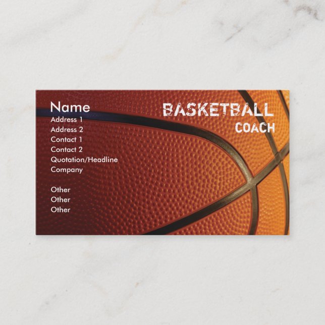 Basketball business card template (Front)