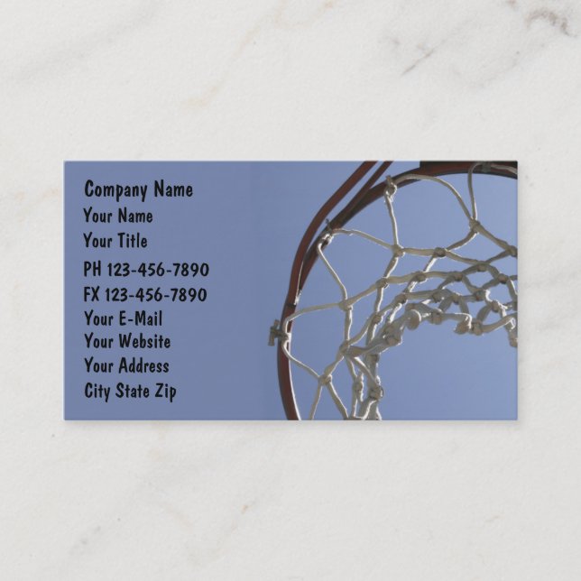 Basketball Business Cards (Front)