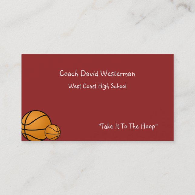 Basketball Business Cards (Front)