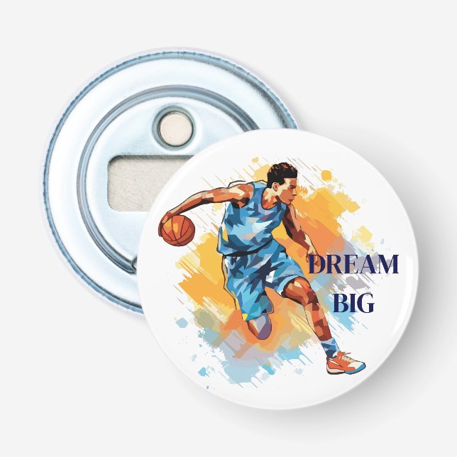 Basketball Button Bottle Opener (Front)
