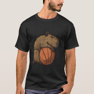 Basketball Capybara Basketball Lover Drawing Anima T-Shirt
