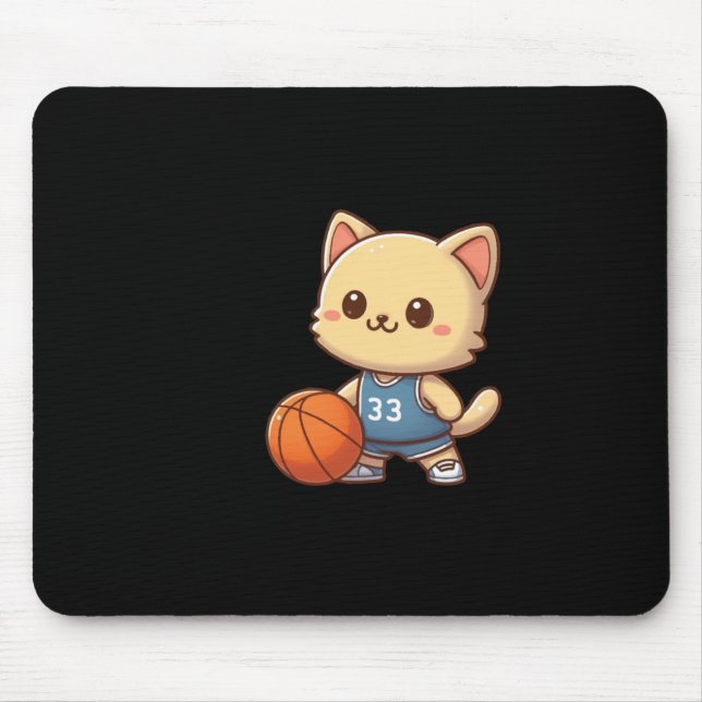 Basketball Cat Ba  Mouse Mat (Front)