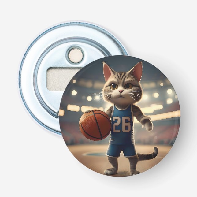Basketball Cat, Bottle Opener (Front)