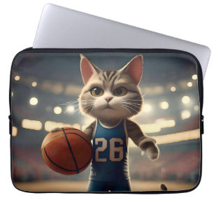Basketball Cat, Laptop Sleeve