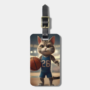 Basketball Cat, Luggage Tag