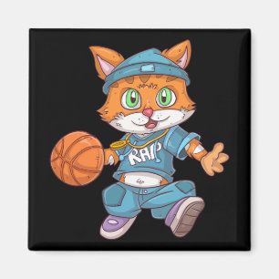 Basketball Cat  Magnet