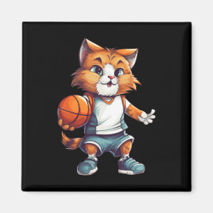 Basketball Cat Magnet